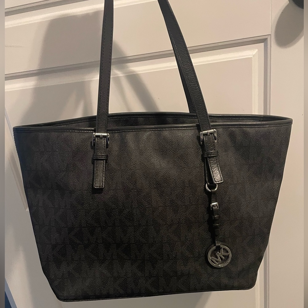 ❤️ Michael Kors Tote - Black - Jet Set Travel Large Logo Tote Bag
